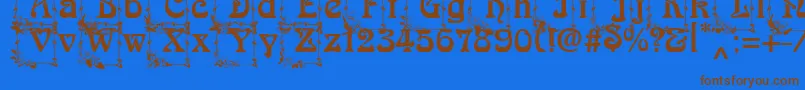 ArnoldBocklincInitials Font – Brown Fonts on Blue Background