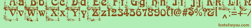 ArnoldBocklincInitials Font – Brown Fonts on Green Background