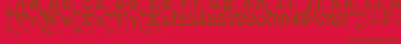 ArnoldBocklincInitials-Schriftart – Braune Schriften auf rotem Hintergrund