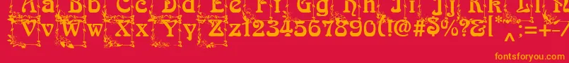 ArnoldBocklincInitials Font – Orange Fonts on Red Background