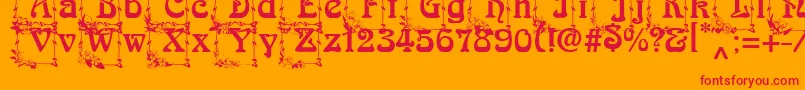 ArnoldBocklincInitials Font – Red Fonts on Orange Background
