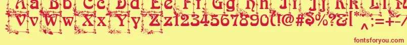 ArnoldBocklincInitials Font – Red Fonts on Yellow Background