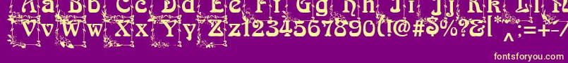 ArnoldBocklincInitials Font – Yellow Fonts on Purple Background