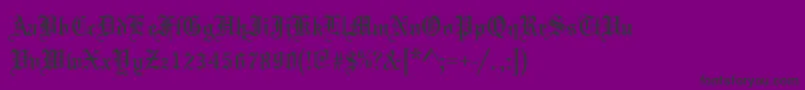 TannenbaumNormal-Schriftart – Schwarze Schriften auf violettem Hintergrund