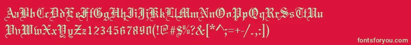 フォントTannenbaumNormal – 赤い背景に緑の文字