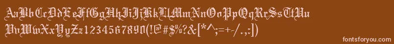 フォントTannenbaumNormal – 茶色の背景にピンクのフォント