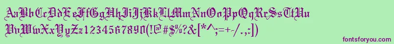 TannenbaumNormal Font – Purple Fonts on Green Background