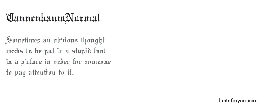 Review of the TannenbaumNormal Font