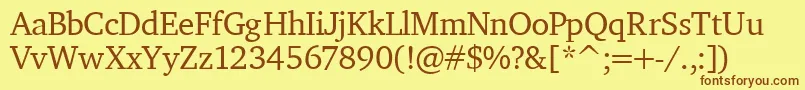 PfdiplomatRegular Font – Brown Fonts on Yellow Background
