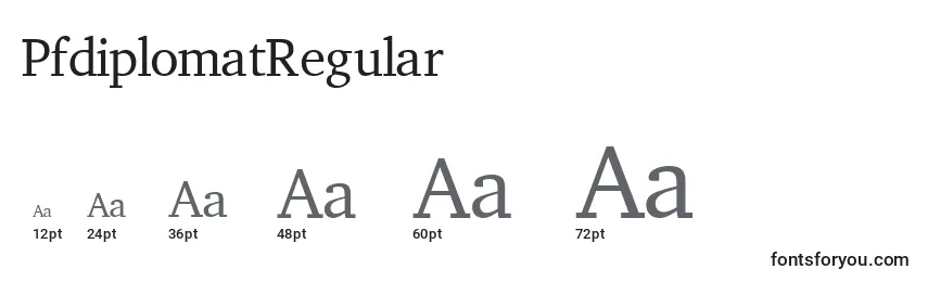 Размеры шрифта PfdiplomatRegular