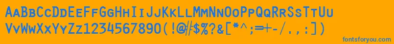 PureCapital Font – Blue Fonts on Orange Background