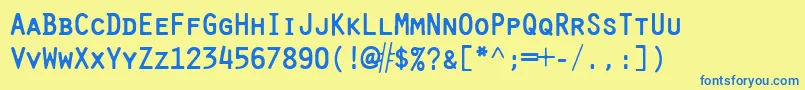 PureCapital Font – Blue Fonts on Yellow Background