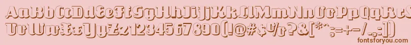フォントLouisianneshadow – ピンクの背景に茶色のフォント
