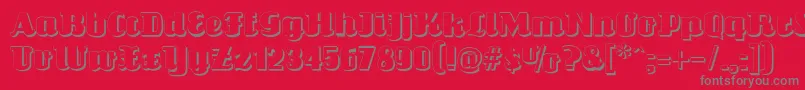 フォントLouisianneshadow – 赤い背景に灰色の文字