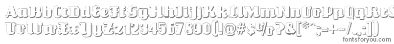 Louisianneshadow-fontti – harmaat kirjasimet valkoisella taustalla