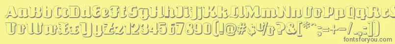 フォントLouisianneshadow – 黄色の背景に灰色の文字