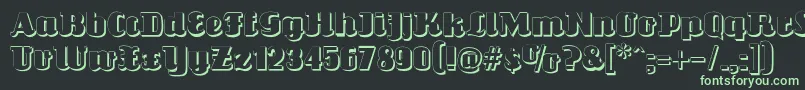 フォントLouisianneshadow – 黒い背景に緑の文字