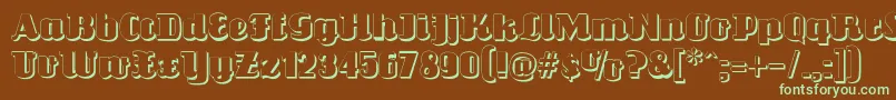 Louisianneshadow Font – Green Fonts on Brown Background