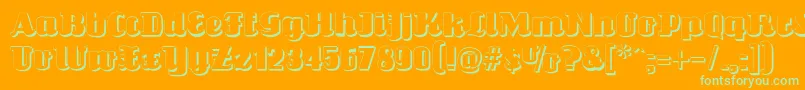 Шрифт Louisianneshadow – зелёные шрифты на оранжевом фоне