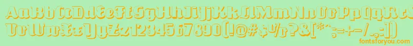 Шрифт Louisianneshadow – оранжевые шрифты на зелёном фоне