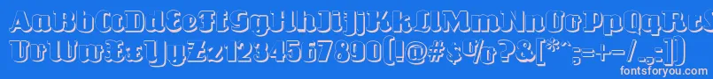 フォントLouisianneshadow – ピンクの文字、青い背景