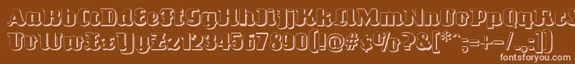 Louisianneshadow-fontti – vaaleanpunaiset fontit ruskealla taustalla
