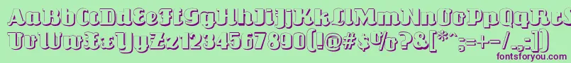 Louisianneshadow-fontti – violetit fontit vihreällä taustalla