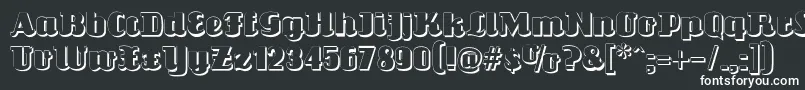 Louisianneshadow-fontti – valkoiset fontit mustalla taustalla
