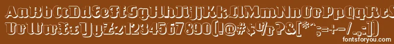 フォントLouisianneshadow – 茶色の背景に白い文字