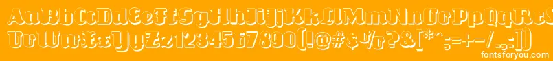 Louisianneshadow-fontti – valkoiset fontit oranssilla taustalla
