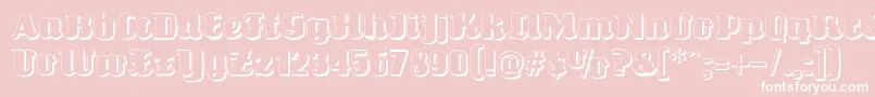 Louisianneshadow-Schriftart – Weiße Schriften auf rosa Hintergrund