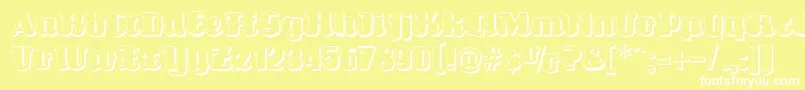 フォントLouisianneshadow – 黄色い背景に白い文字