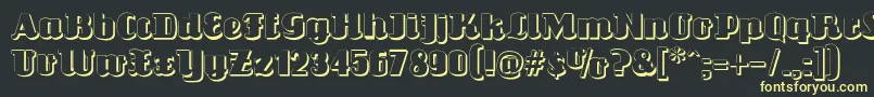Louisianneshadow-Schriftart – Gelbe Schriften auf schwarzem Hintergrund