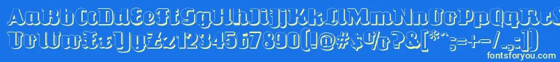 Louisianneshadow Font – Yellow Fonts on Blue Background