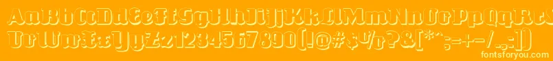 Шрифт Louisianneshadow – жёлтые шрифты на оранжевом фоне
