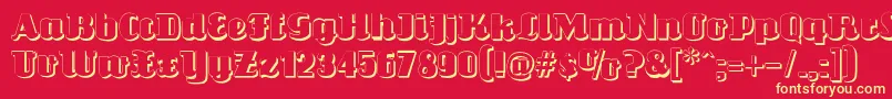 Louisianneshadow-fontti – keltaiset fontit punaisella taustalla
