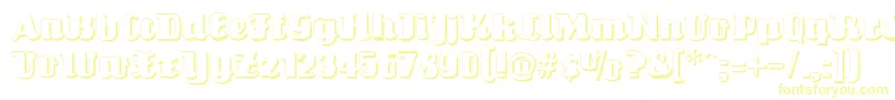Louisianneshadow-Schriftart – Gelbe Schriften auf weißem Hintergrund