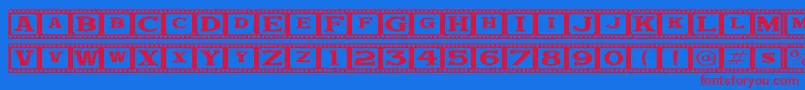 Bijou Font – Red Fonts on Blue Background