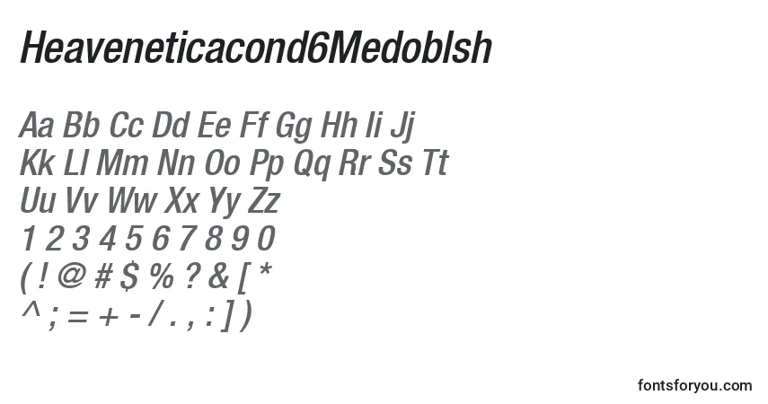 A fonte Heaveneticacond6Medoblsh – alfabeto, números, caracteres especiais