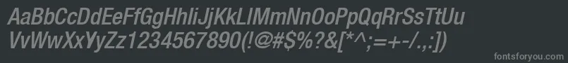フォントHeaveneticacond6Medoblsh – 黒い背景に灰色の文字