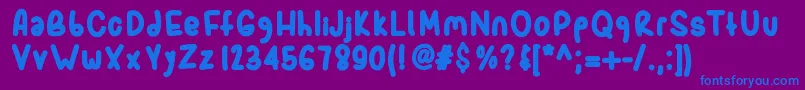 フォントSporkbold – 紫色の背景に青い文字