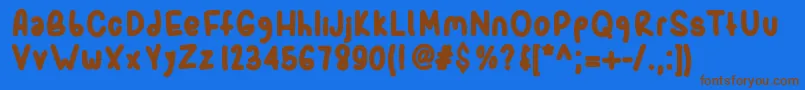 Czcionka Sporkbold – brązowe czcionki na niebieskim tle