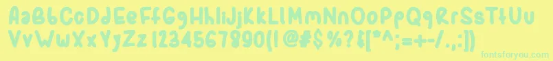 Sporkbold Font – Green Fonts on Yellow Background