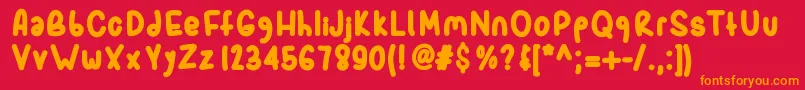 Sporkbold-Schriftart – Orangefarbene Schriften auf rotem Hintergrund