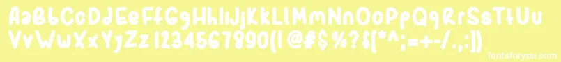 Sporkbold Font – White Fonts on Yellow Background