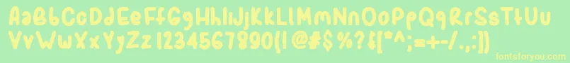 Sporkbold Font – Yellow Fonts on Green Background