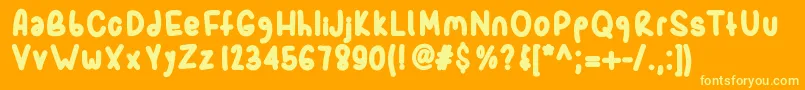 Fonte Sporkbold – fontes amarelas em um fundo laranja