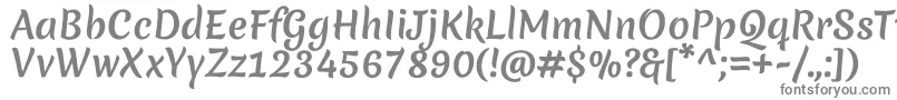 MeriendaoneRegular-fontti – harmaat kirjasimet valkoisella taustalla