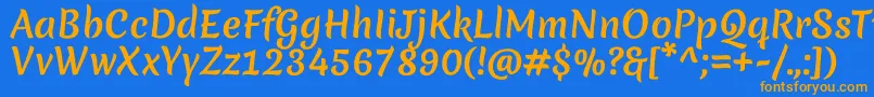 MeriendaoneRegular Font – Orange Fonts on Blue Background