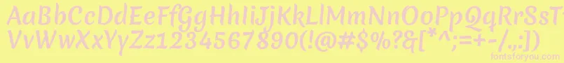 MeriendaoneRegular Font – Pink Fonts on Yellow Background